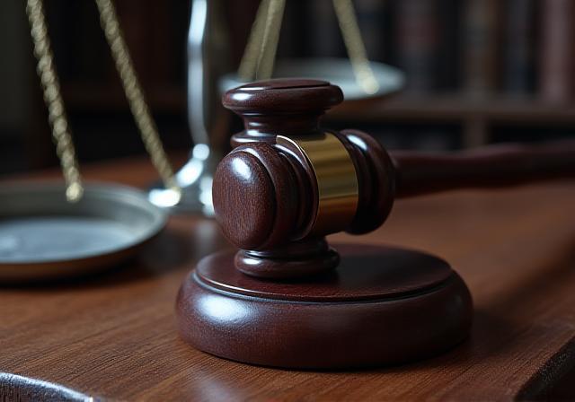 Abstract legal scales and gavel symbolizing authority