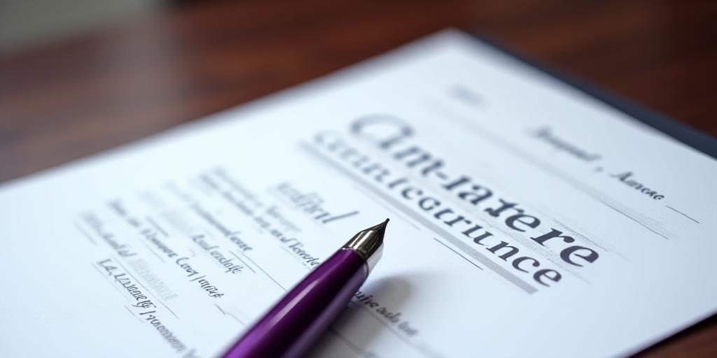 Professional legal document with a fountain pen ready for signature